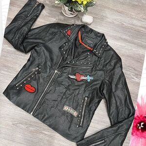CI SONO Women's faux leather black jacket size M